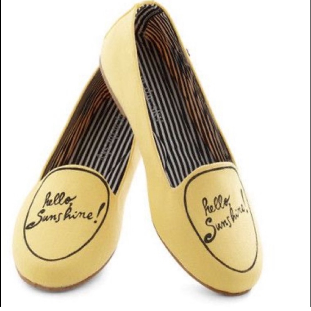 Loly in the Sky Chance Greeting Flats ‘Hello Sunshine’ Yellow 9.5